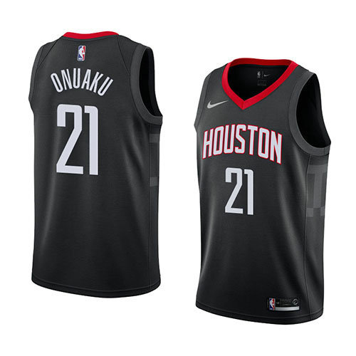 Camiseta baloncesto Chinanu Onuaku 21 Statement 2018 Negro Houston Rockets Hombre