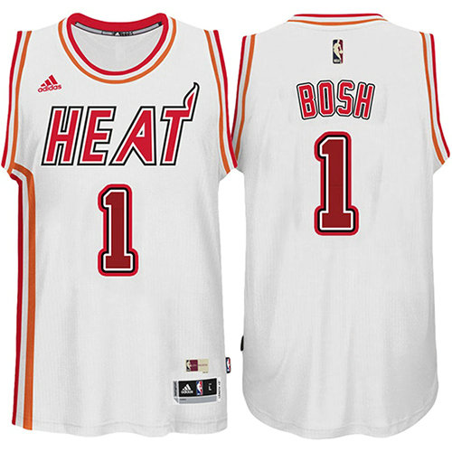 Camiseta baloncesto Chris Bosh 1 Retro Blanco Miami Heat Hombre
