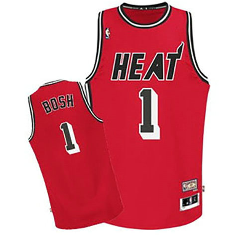 Camiseta baloncesto Chris Bosh 1 Retro Rojo Miami Heat Hombre