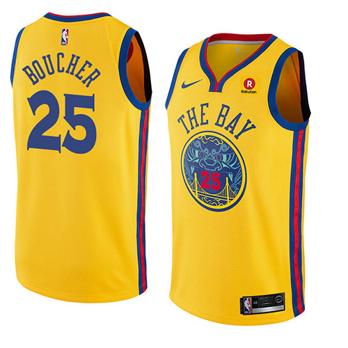 Camiseta baloncesto Chris Boucher 25 Ciudad 2018 Amarillo Golden State Warriors Hombre