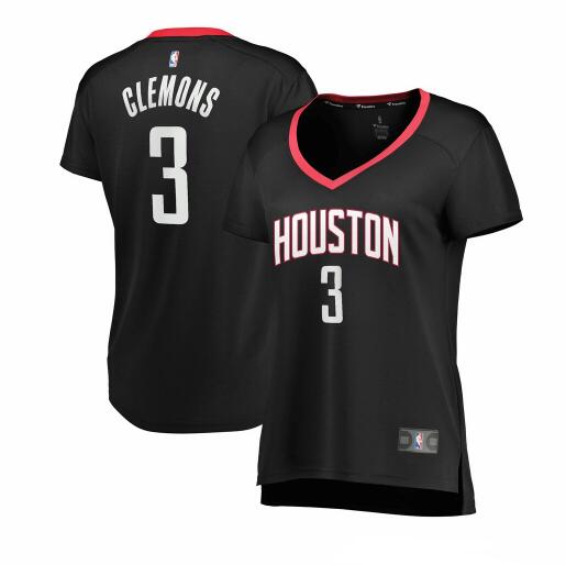 Camiseta baloncesto Chris Clemons 3 statement edition Negro Houston Rockets Mujer