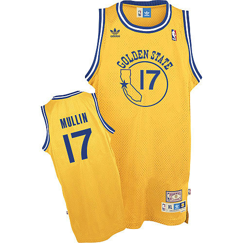 Camiseta baloncesto Chris Mullin 17 Retro Amarillo Golden State Warriors Hombre