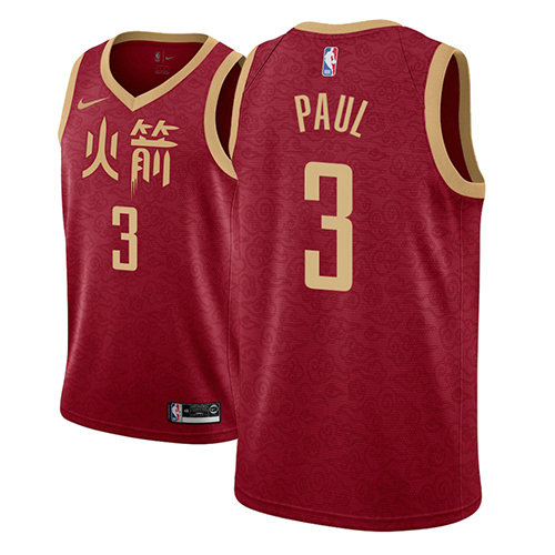 Camiseta baloncesto Chris Paul 3 Ciudad 2018-19 Rojo Houston Rockets Hombre