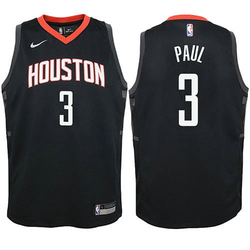 Camiseta baloncesto Chris Paul 3 Statehombret 2017-18 Negro Houston Rockets Nino