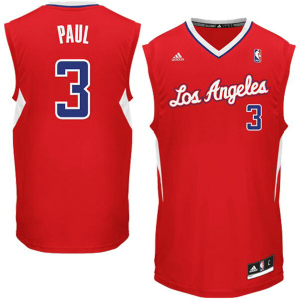 Camiseta baloncesto Chris Paul 3 adidas Replica Rojo Los Angeles Clippers Hombre