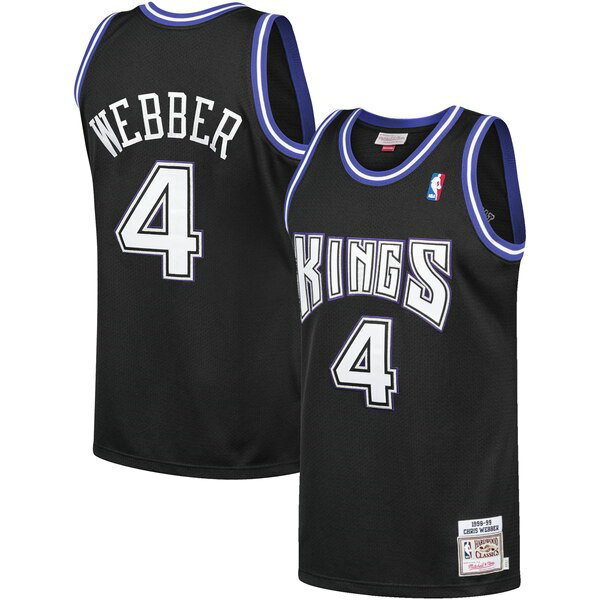 Camiseta baloncesto Chris Webber 4 1998-1999 Negro Sacramento Kings Hombre