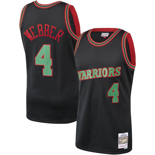 Camiseta baloncesto Chris Webber 4 Classics Christmas Swingan Collection Negro Golden State Warriors Hombre
