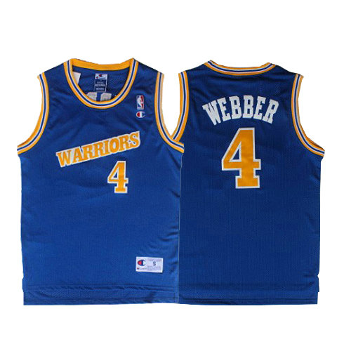 Camiseta baloncesto Chris Webber 4 Retro Azul Golden State Warriors Hombre