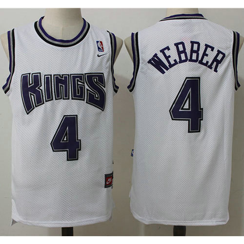Camiseta baloncesto Chris Webber 4 Retro Blanco Sacramento Kings Hombre