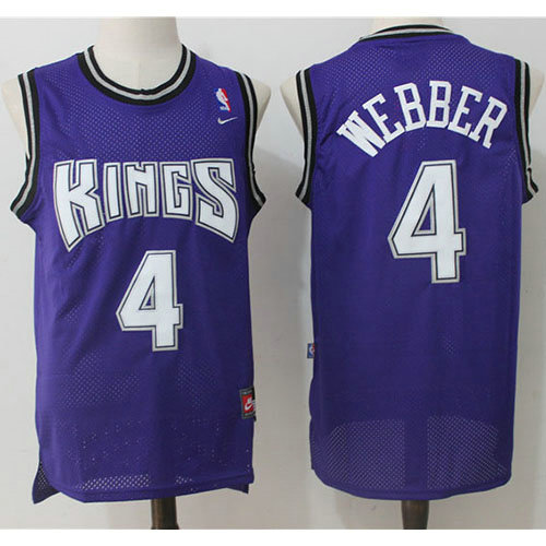 Camiseta baloncesto Chris Webber 4 Retro P鐓pura Sacramento Kings Hombre
