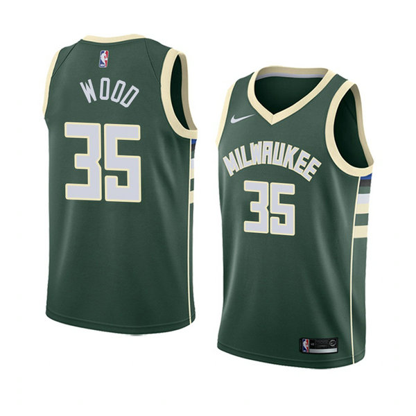 Camiseta baloncesto Christian Wood 35 Icon 2018 Verde Milwaukee Bucks Hombre