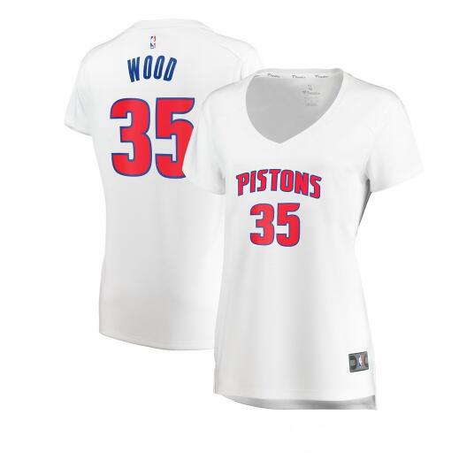 Camiseta baloncesto Christian Wood 35 association edition Blanco Detroit Pistons Mujer