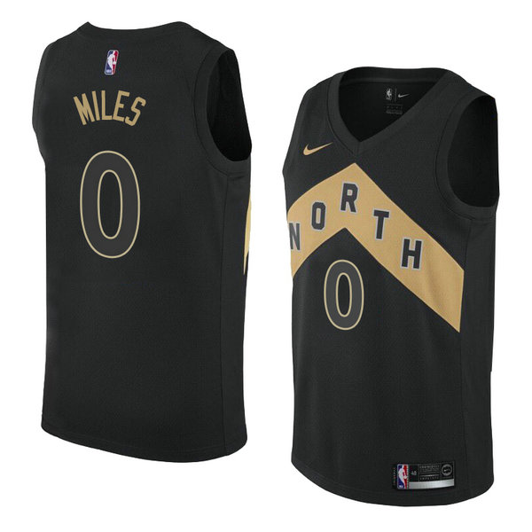 Camiseta baloncesto Cj Miles 0 Ciudad 2018 Negro Toronto Raptors Hombre