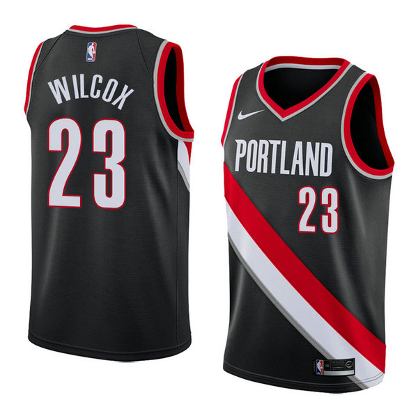 Camiseta baloncesto Cj Wilcox 23 Icon 2018 Negro Portland Trail Blazers Hombre