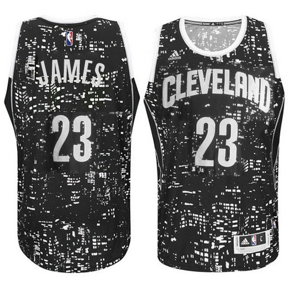 Camiseta baloncesto Cleveland Cavaliers LeBron James 23 Lights Negro