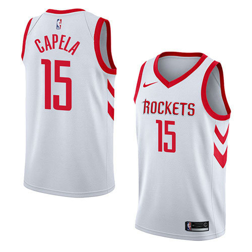 Camiseta baloncesto Clint Capela 15 Association 2018 Blanco Houston Rockets Hombre