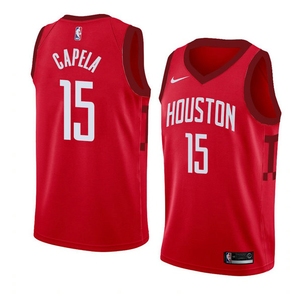 Camiseta baloncesto Clint Capela 15 Earned 2018-19 Rojo Houston Rockets Hombre