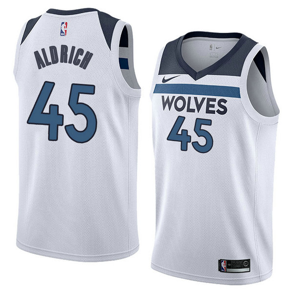 Camiseta baloncesto Cole Aldrich 45 Association 2018 Blanco Minnesota Timberwolves Hombre