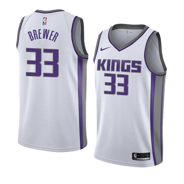 Camiseta baloncesto Corey Brewer 33 Association 2018 Blanco Sacramento Kings Hombre