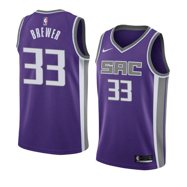 Camiseta baloncesto Corey Brewer 33 Icon 2018 P鐓pura Sacramento Kings Hombre