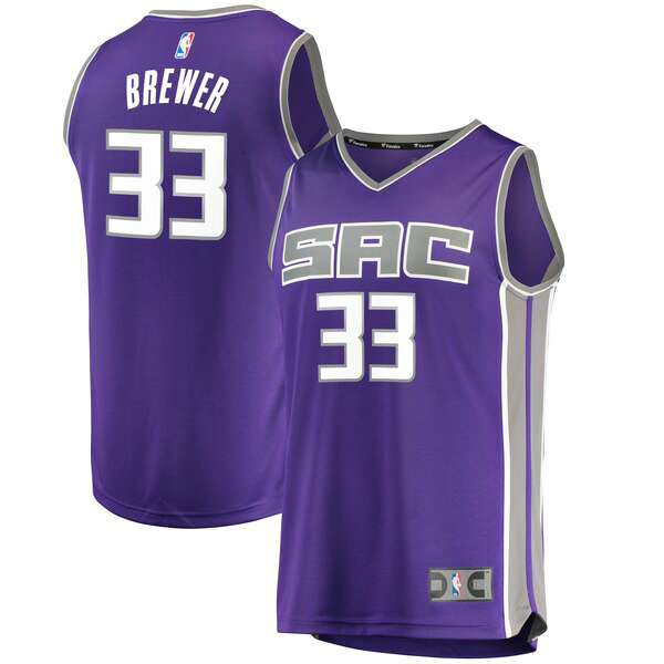Camiseta baloncesto Corey Brewer 33 Icon Edition Púrpura Sacramento Kings Hombre