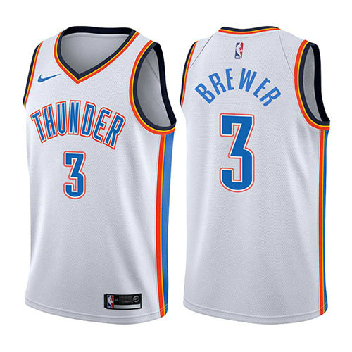 Camiseta baloncesto Corey Brewer 3 Association 2017-18 Blanco Oklahoma City Thunder Hombre