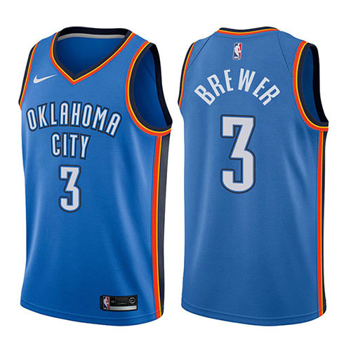 Camiseta baloncesto Corey Brewer 3 Icon 2017-18 Azul Oklahoma City Thunder Hombre