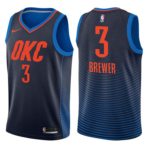 Camiseta baloncesto Corey Brewer 3 Statement 2017-18 Azul Oklahoma City Thunder Hombre