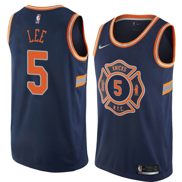 Camiseta baloncesto Courtney Lee 5 Ciudad 2018 Azul New York Knicks Hombre