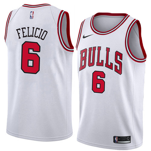 Camiseta baloncesto Cristiano Felicio 6 Association 2018 Blanco Chicago Bulls Hombre