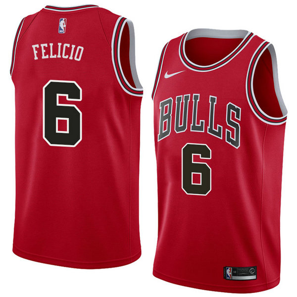 Camiseta baloncesto Cristiano Felicio 6 Icon 2018 Rojo Chicago Bulls Hombre