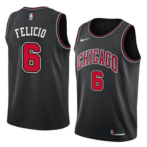Camiseta baloncesto Cristiano Felicio 6 Statement 2018 Negro Chicago Bulls Hombre