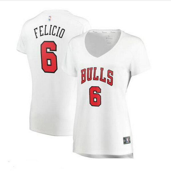 Camiseta baloncesto Cristiano Felicio 6 association edition Blanco Chicago Bulls Mujer