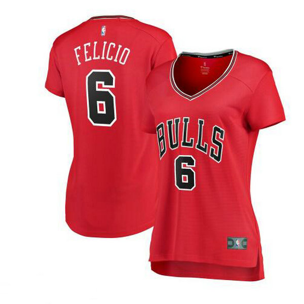 Camiseta baloncesto Cristiano Felicio 6 icon edition Rojo Chicago Bulls Mujer
