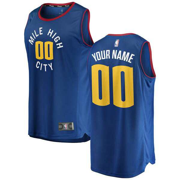 Replica de camiseta baloncesto custom 0 2018-2019 statement edition azul denver nuggets hombre