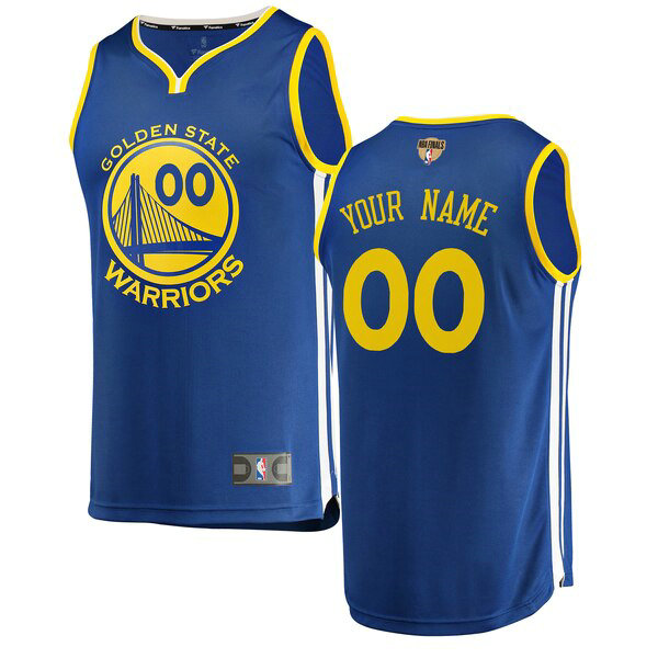 Camiseta baloncesto Custom 0 2019 Icon Edition Azul Golden State Warriors Hombre