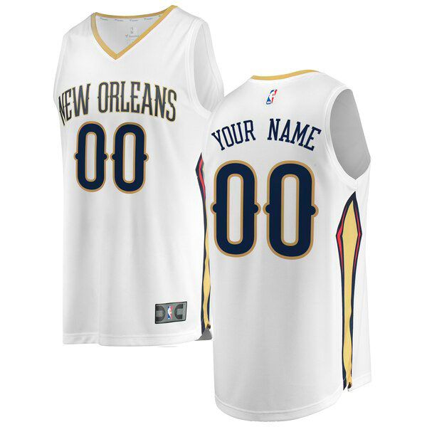 Camiseta baloncesto Custom 0 Association Edition Blanco New Orleans Pelicans Hombre