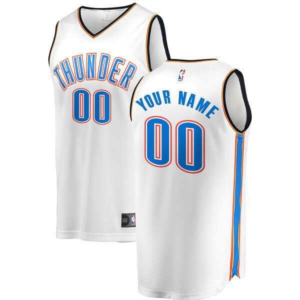 Camiseta baloncesto Custom 0 Association Edition Blanco Oklahoma City Thunder Hombre