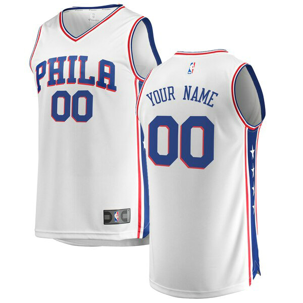 Camiseta baloncesto Custom 0 Association Edition Blanco Philadelphia 76ers Hombre