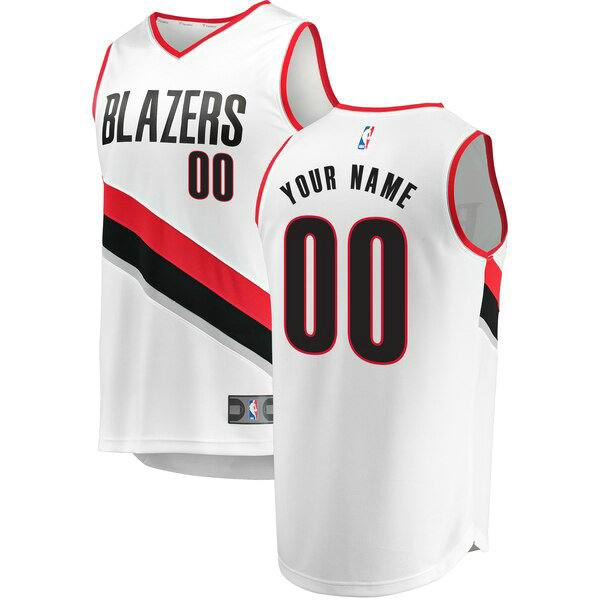 Camiseta baloncesto Custom 0 Association Edition Blanco Portland Trail Blazers Hombre
