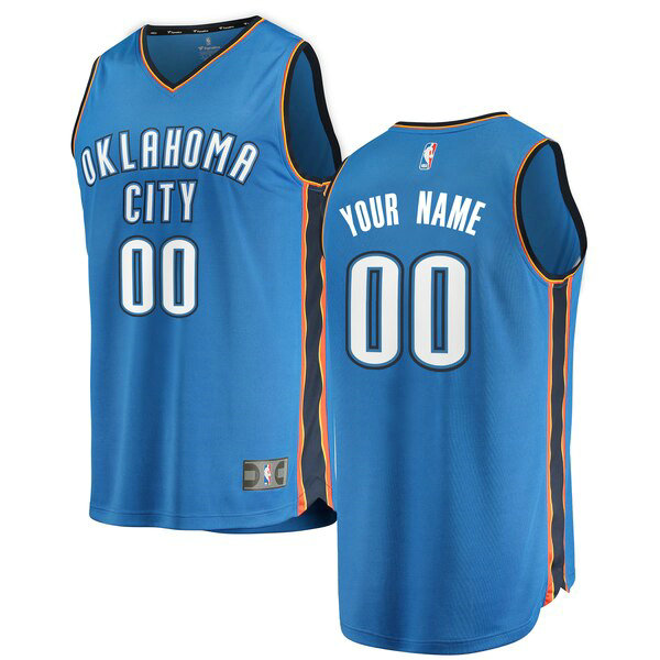 Camiseta baloncesto Custom 0 Icon Edition Azul Oklahoma City Thunder Hombre