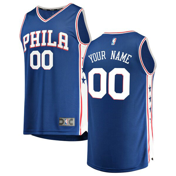 Camiseta baloncesto Custom 0 Icon Edition Azul Philadelphia 76ers Hombre