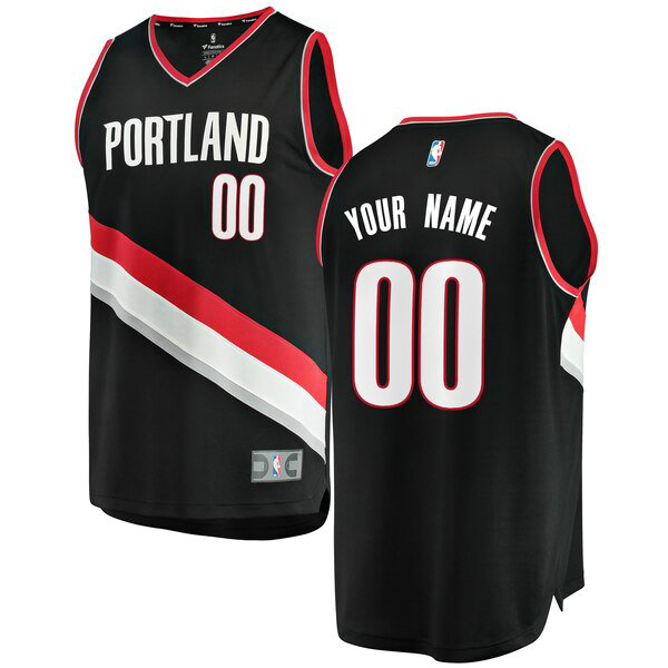 Camiseta baloncesto Custom 0 Icon Edition Negro Portland Trail Blazers Hombre