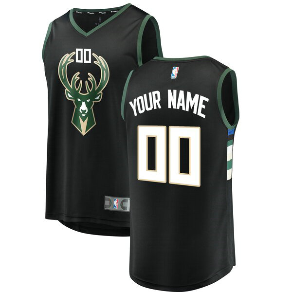 Camiseta baloncesto Custom 0 Statement Edition Negro Milwaukee Bucks Hombre