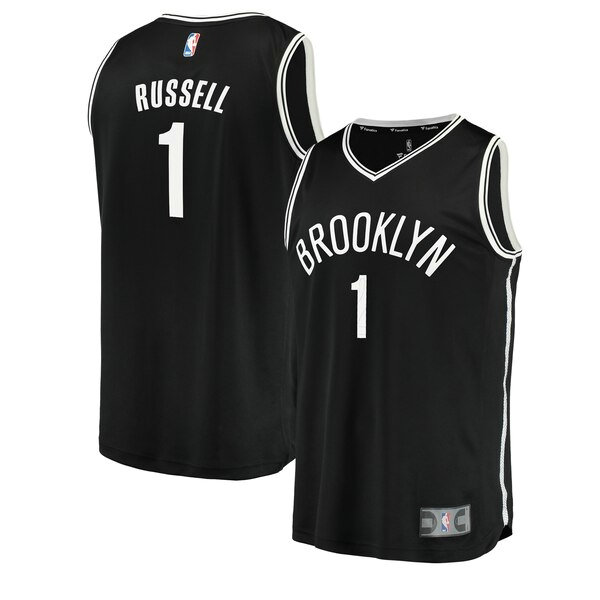 Camiseta baloncesto D'Angelo Russell 1 2019-2020 Negro Brooklyn Nets Hombre