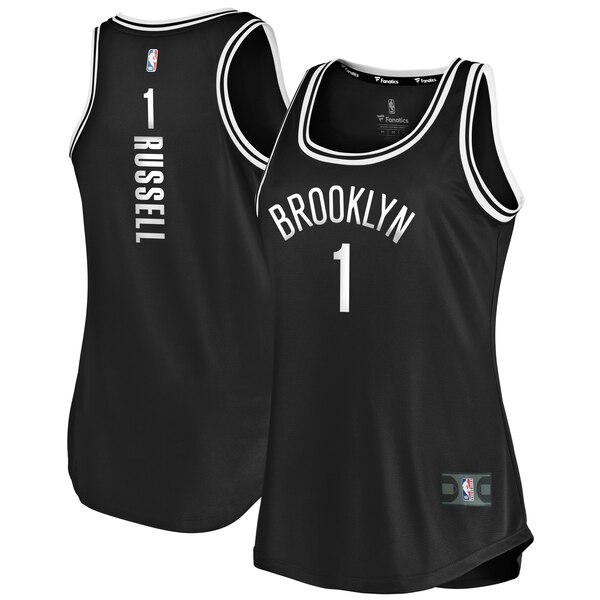 Camiseta baloncesto D'Angelo Russell 1 icon edition Negro Brooklyn Nets Mujer