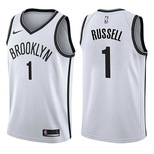 Camiseta baloncesto D'angelo Russell 1 Association 2017-18 Blanco Brooklyn Nets Hombre