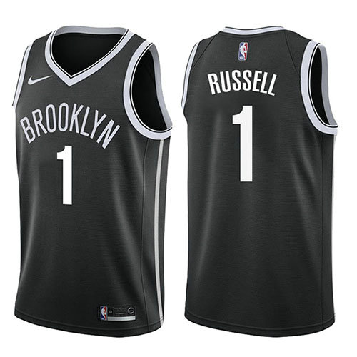 Camiseta baloncesto D'angelo Russell 1 Icon 2017-18 Negro Brooklyn Nets Hombre