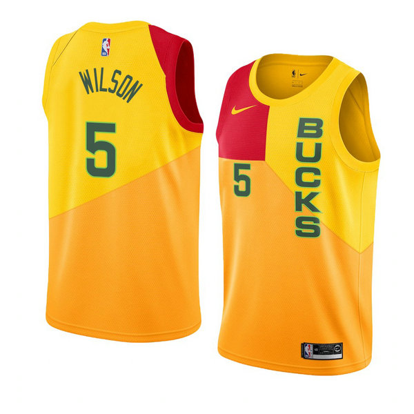 Camiseta baloncesto D.J. Wilson 5 Ciudad 2018-19 Amarillo Milwaukee Bucks Hombre
