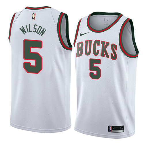 Camiseta baloncesto D.J. Wilson 5 Classic 2018 Blanco Milwaukee Bucks Hombre